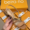 Sandália Beira Rio Salto Bloco Tiras com Detalhe Dourado 8423.236