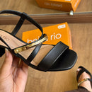 Sandália Beira Rio Salto Bloco Tiras com Detalhe Dourado 8423.236