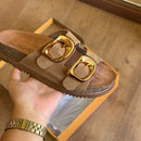 Sandália Papete Beira Rio Detalhe Dourado 8523.116