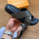 Sandália Beira Rio Rasteira Tiras Cruzadas Brilhosas 8542.104
