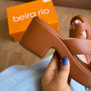 Sandália Beira Rio Tamanco Tiras Entrelaçadas Palmilha Macia 8517.210