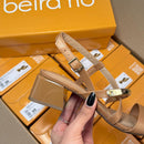 Sandália Beira Rio Salto Bloco Tiras com Detalhe Dourado 8423.236